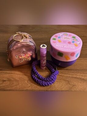 Lucky Charms Scented Body Butter, Lip Gloss, Hair Tie, & Metallic Pouch